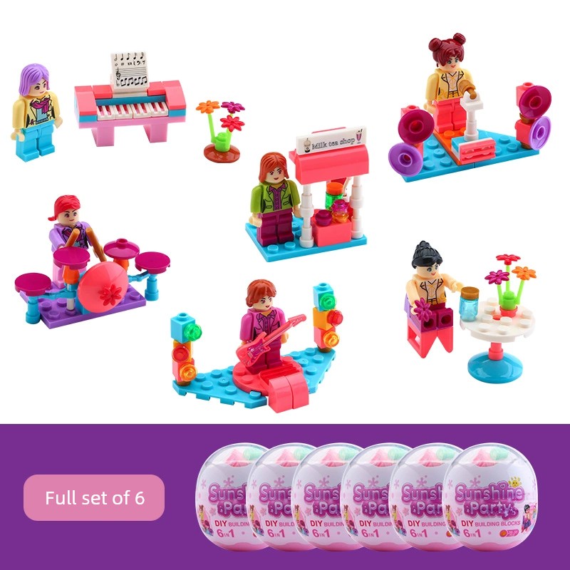 Building Blocks Capsule Toy Funny Blind Box Kindergarten Birthday Small Gift Easter Gift Puzzle Egg Capsule Toy Toy Animal Egg