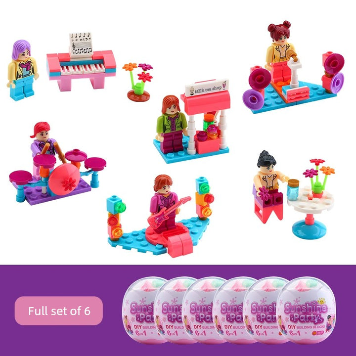 Building Blocks Capsule Toy Funny Blind Box Kindergarten Birthday Small Gift Easter Gift Puzzle Egg Capsule Toy Toy Animal Egg