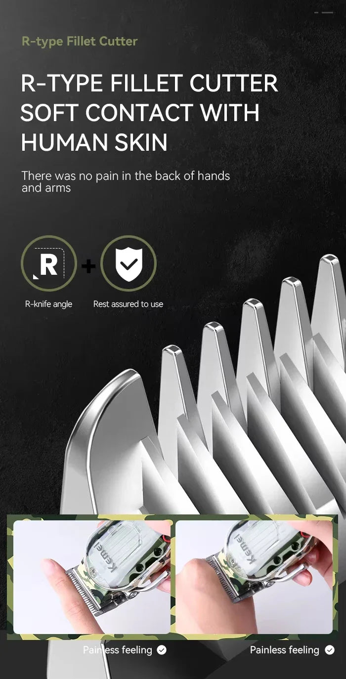 Kemei Transparent Body Electric Hair Clippers Kit KM-1926 KM-1928 Rechargeable Trimmer KM-TX7 Waterproof Men's Shaver Barber