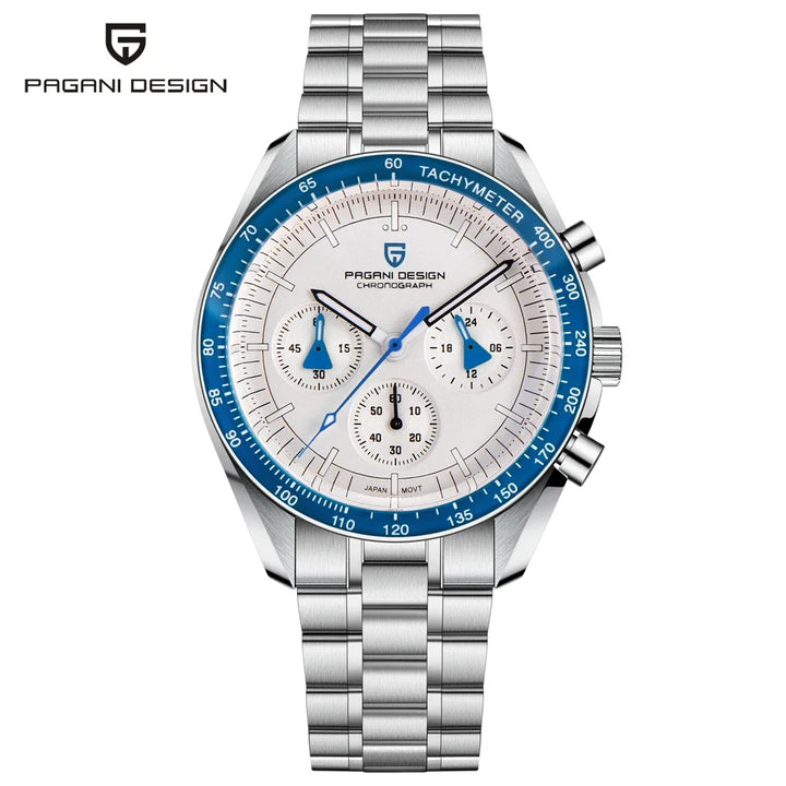PAGANI DESIGN 2025 New Moon Men's Watches Luxury Quartz Watch For Men VK63 Chronograph AR Sapphire Mirror Ceramic Bezel Luminous