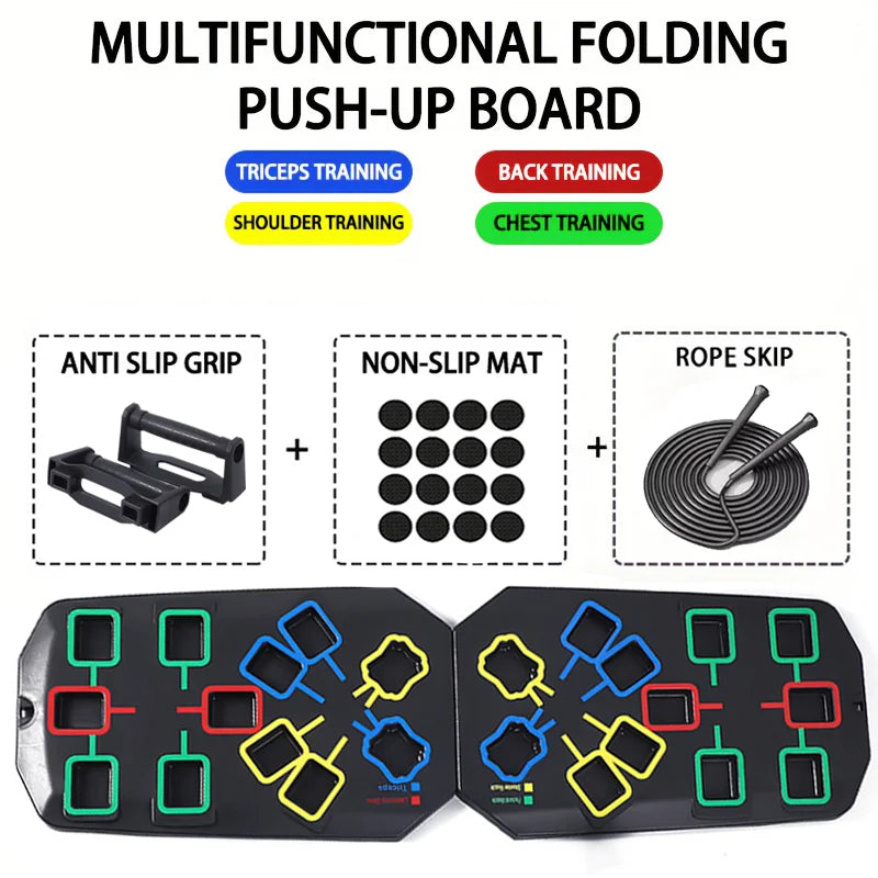 Multifunctional Folding Push Up Board Set Bracket Abdominal Muscle Training Equipment Portable Push Up Board Exercise Training