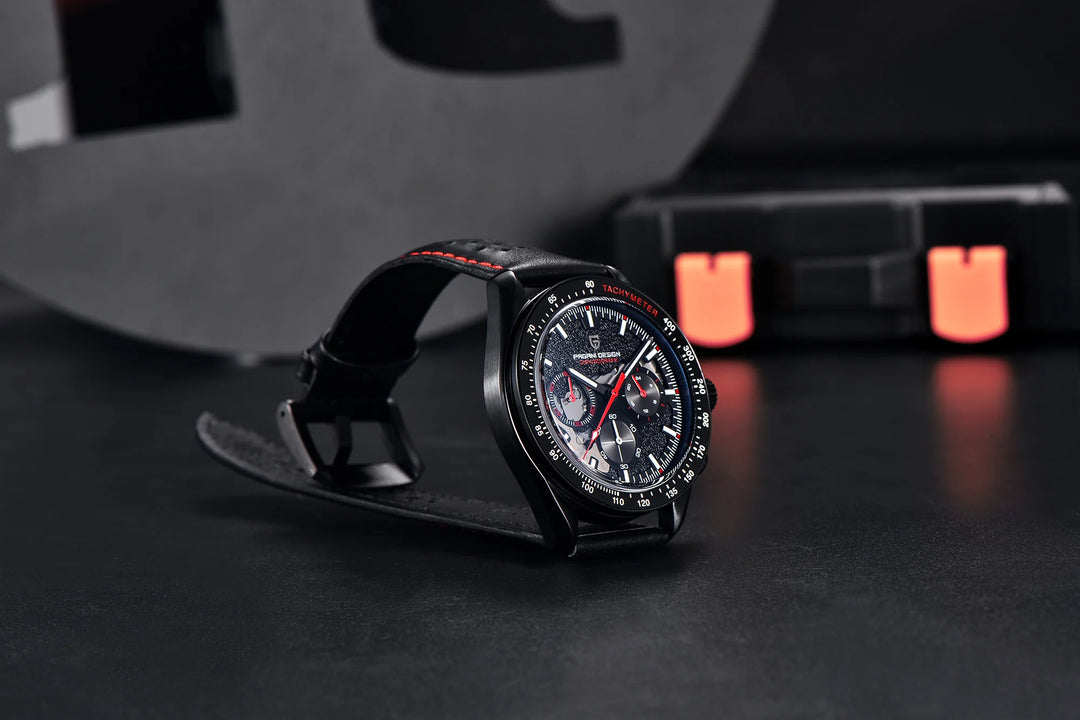 PAGANI DESIGN 2024 New Moon Dark Men's Watches Luxury Quartz Watch Men Skeleton Sport Chronograph AR Sapphire glass Wrist Watch