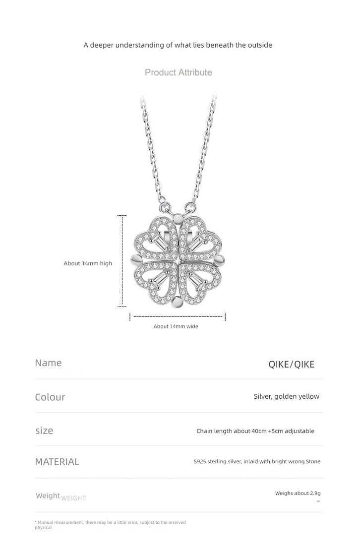 Valentine's Day Sterling Silver Necklace Girl Pendant Clover