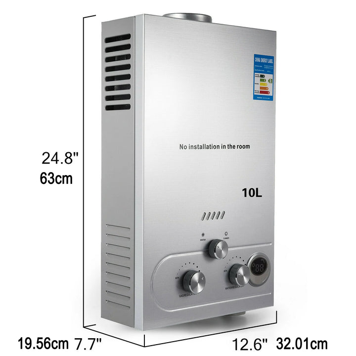 VEVOR 6L-18L Propane Gas Tankless Water Heater, Bathroom heating instant,Outdoors Water Heater Boiler Car Camping