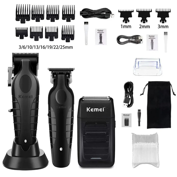 Kemei KM-2296 KM-2299 KM-1102 Hair Clipper Kit Men's Electric Shaver Hair Trimmer Machine Professional Hair Cutting Machine