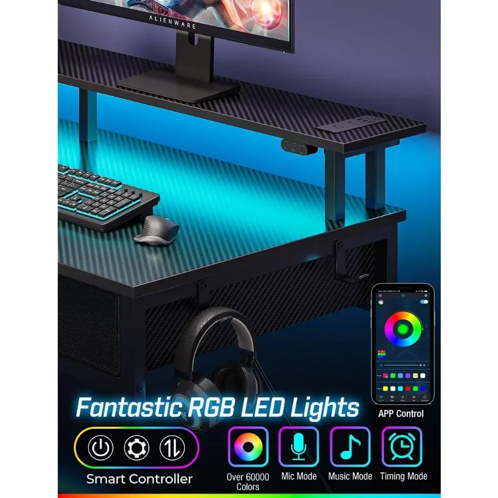 Home Office Desk with Power Outlets
