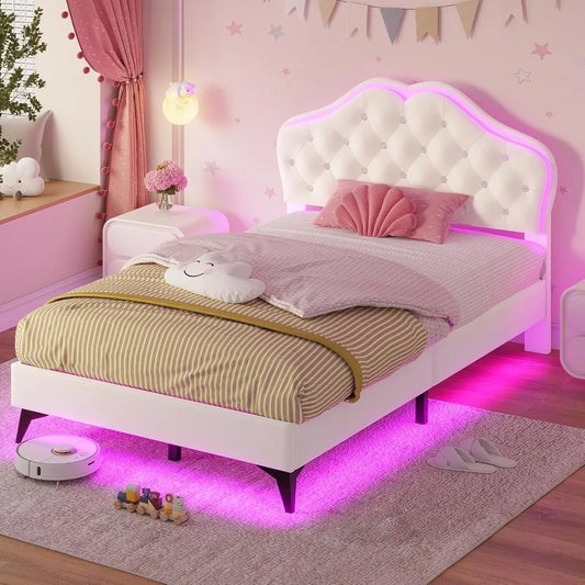 Twin LED Velvet Bed Frame