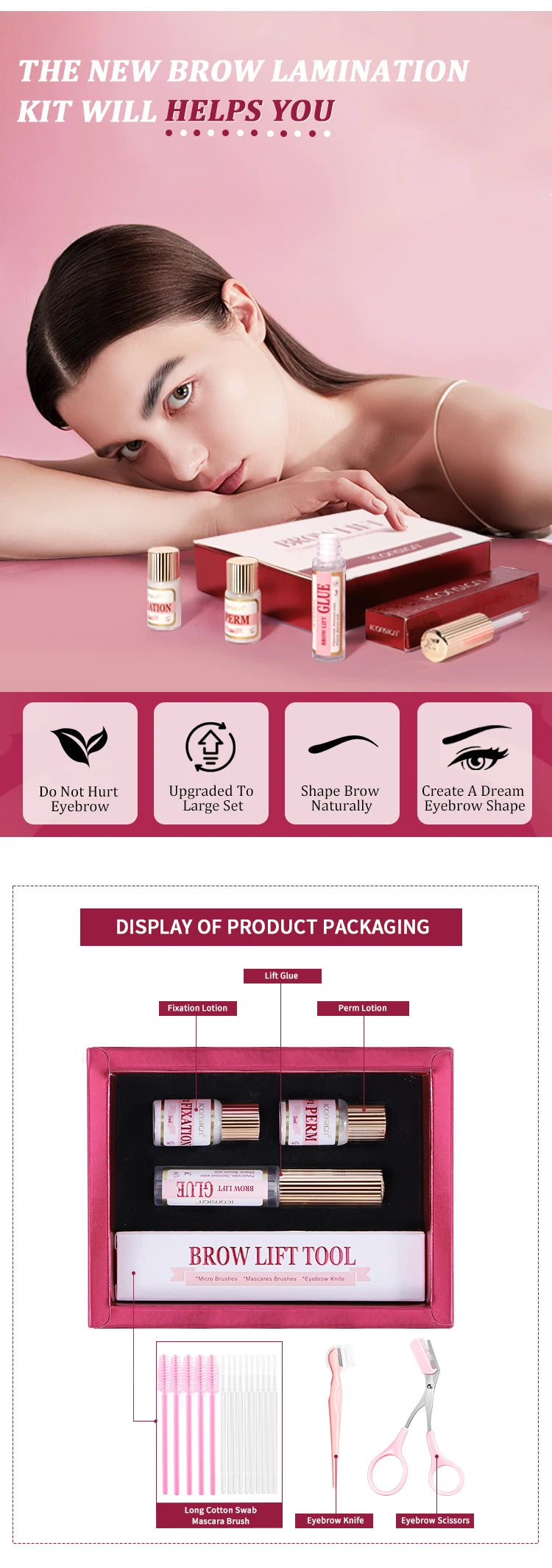ICONSIGN Eyebrow Lift Professional Brow Lift Kit Brow Perm Eyebrow Kit Brow Makeup Tools Dropshipping Wholesale and Customize