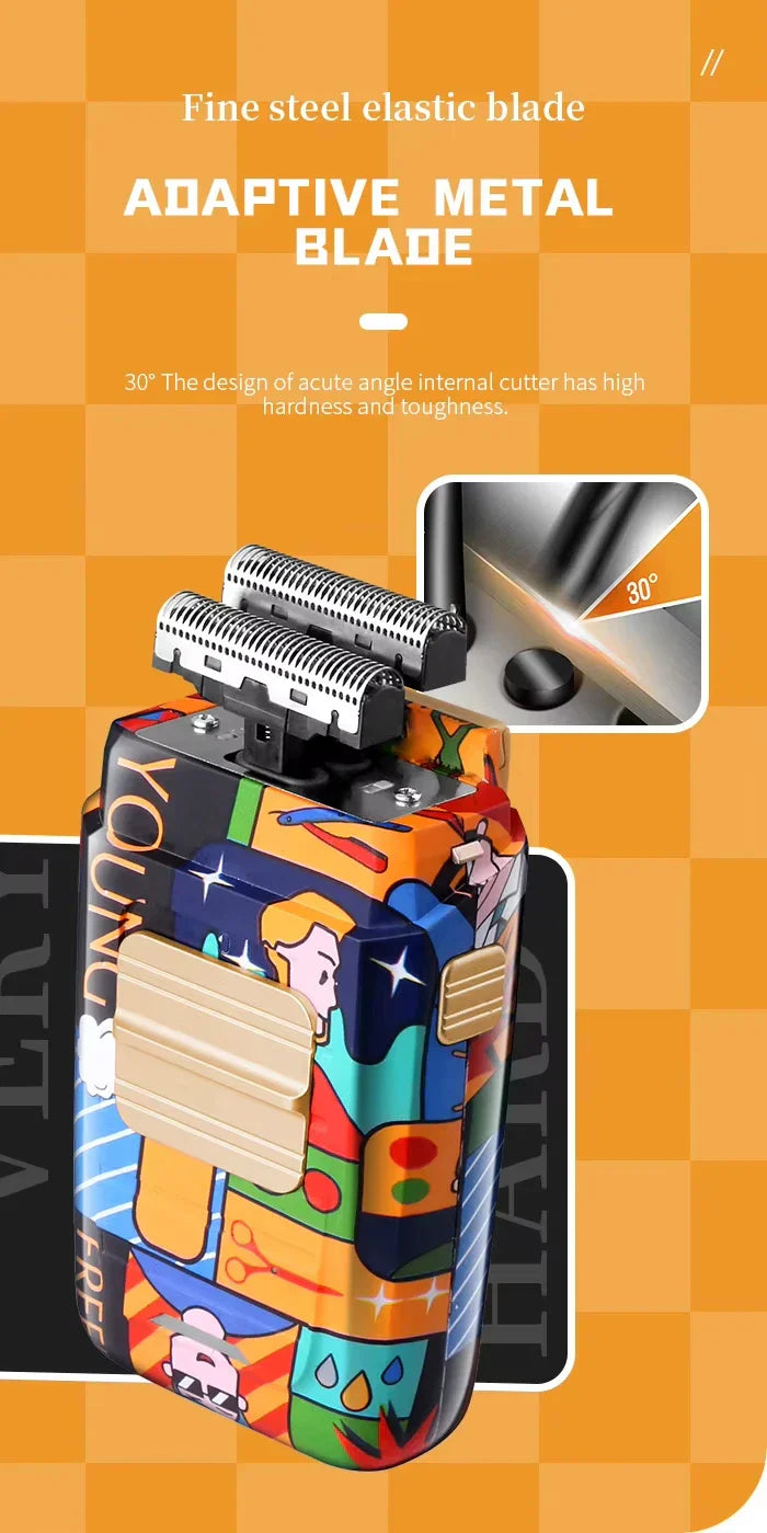 Kemei Professional Electric Hair Clipper Rechargeable Graffiti Pattern Beard Trimmer Men's Shaver KM-MAX2092 KM-MAX5090 KM-1102H