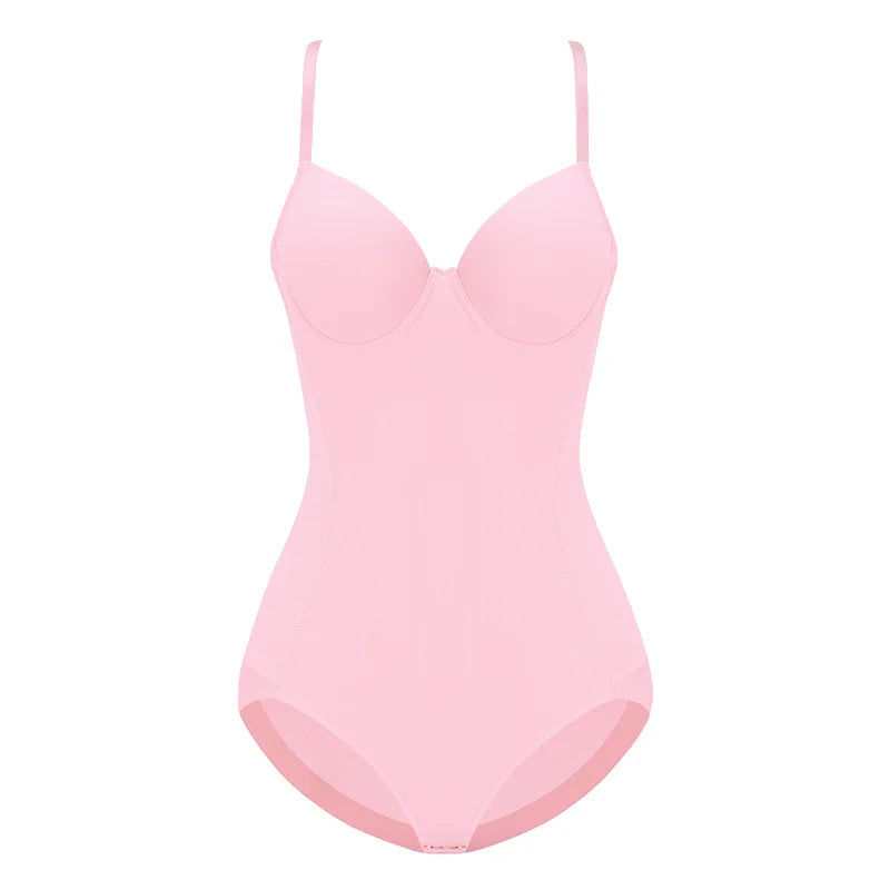 Underwire White Bodysuit Women Shapers Stretch Solid Color Silky Underwear Shapewear