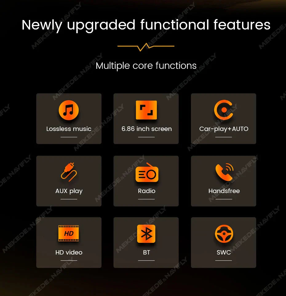 NaviFly 6.86'' 1Din Car Radio Multimedia Player MP5 FM Radio Wireless/Wired Carplay Android Auto Car Stereo 1 din 1280*480