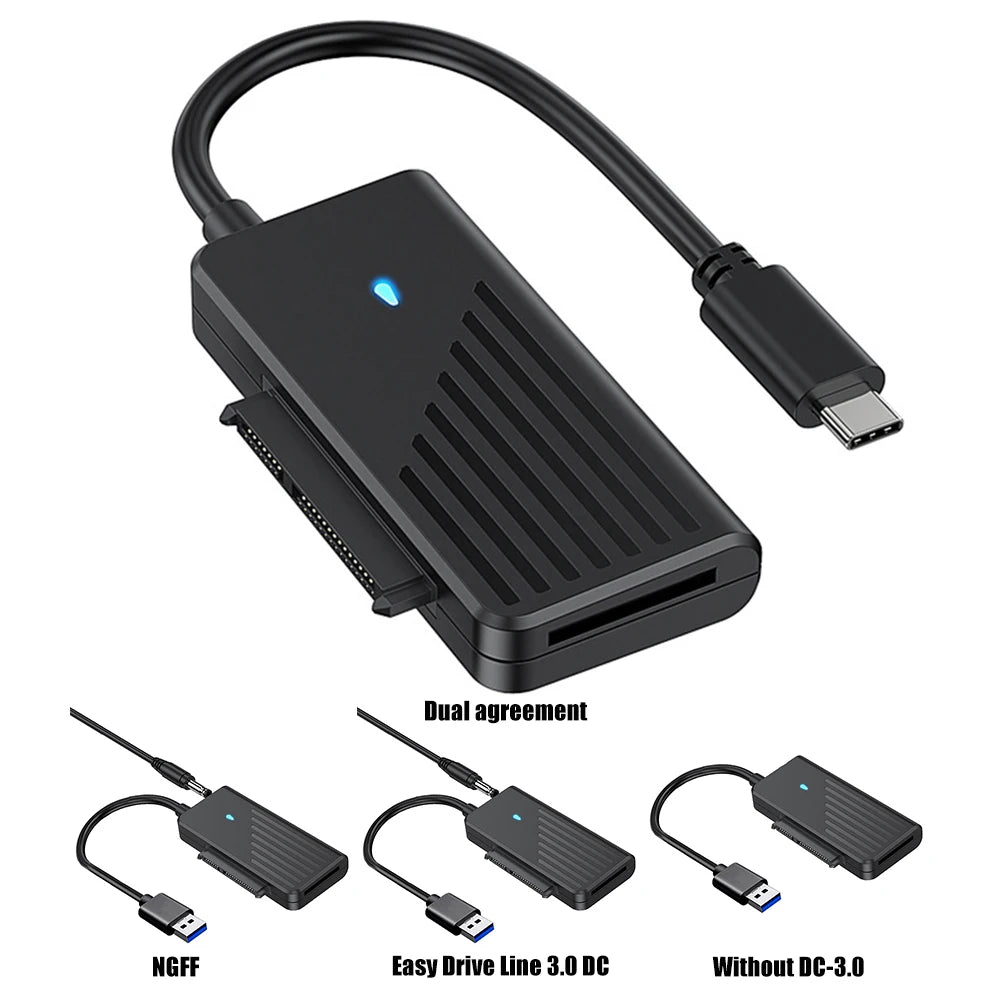 SATA to USB3.0 Adapter 5Gbps 2.5/3.5 Inch USB to SATA Adapter SSD Hard Disk Adapter M.2 NGFF Solid State Converter for Laptop PC