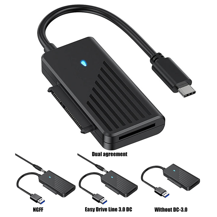 SATA to USB3.0 Adapter 5Gbps 2.5/3.5 Inch USB to SATA Adapter SSD Hard Disk Adapter M.2 NGFF Solid State Converter for Laptop PC