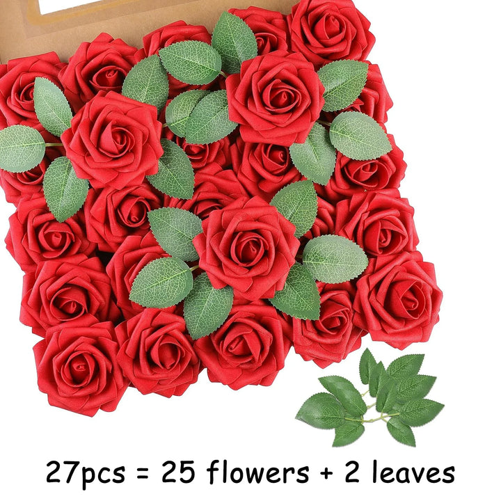 Artificial Roses with Stems