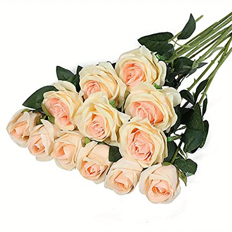 12pcs Artificial Rose Bouquet Décor