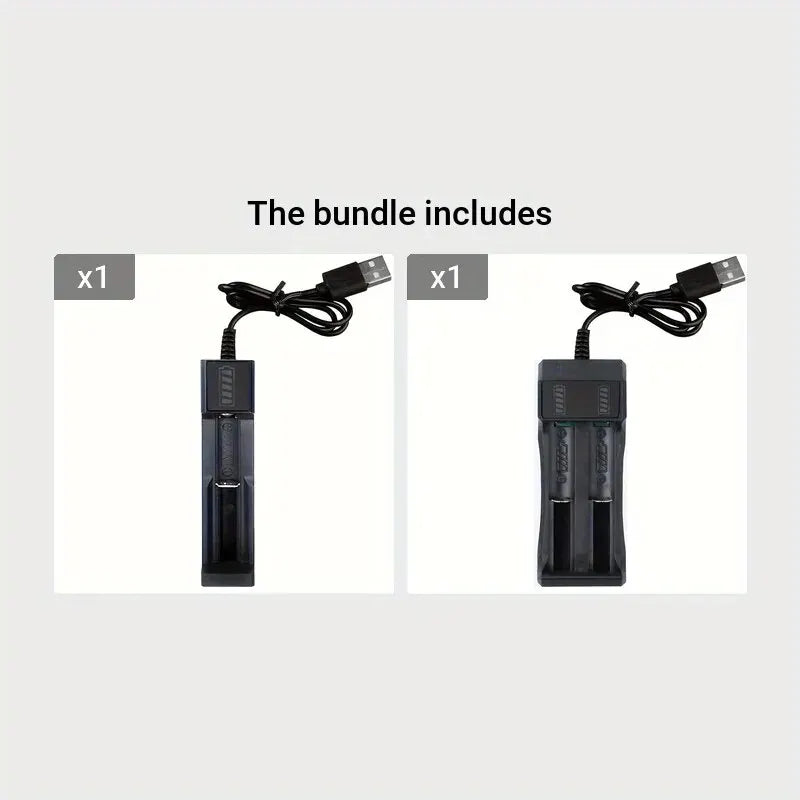 Dual 18650 Battery Charger Black 1 2 Slots For 18650 Charging 4.2V Rechargeable Lithium Battery Charger for Laser Flashlight