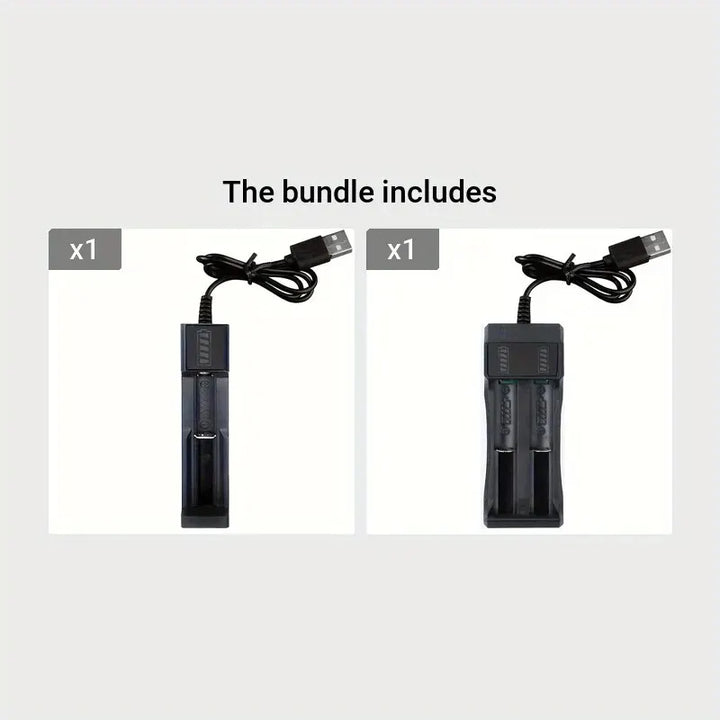 Dual 18650 Battery Charger Black 1 2 Slots For 18650 Charging 4.2V Rechargeable Lithium Battery Charger for Laser Flashlight