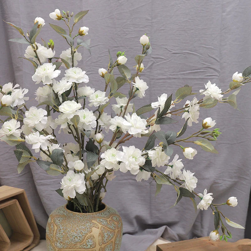Artificial Silk Camellia Flower Branch