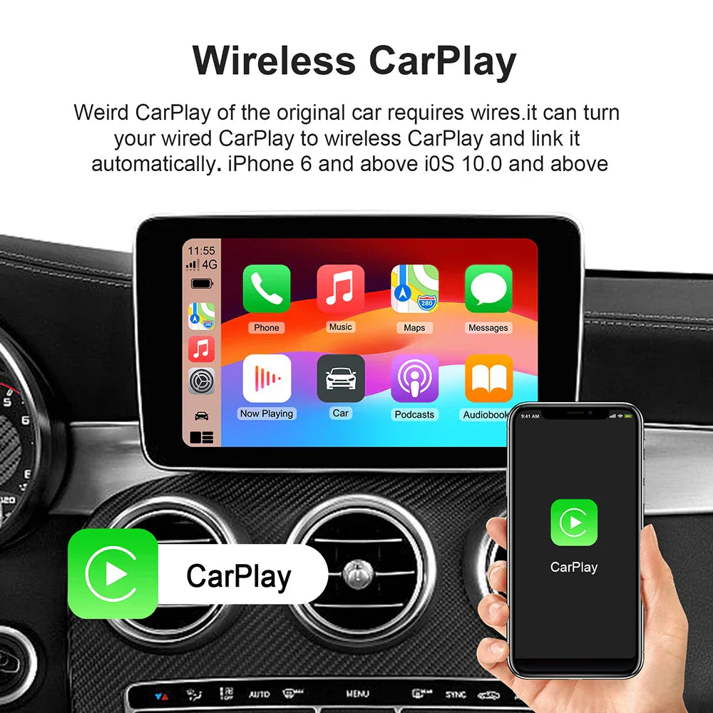 Android 13 Carplay AI Box Wireless Carplay Android Auto WiFi Support Netflix Youtube For Nissan VW Toyota Mazda Hyundai Ford MG