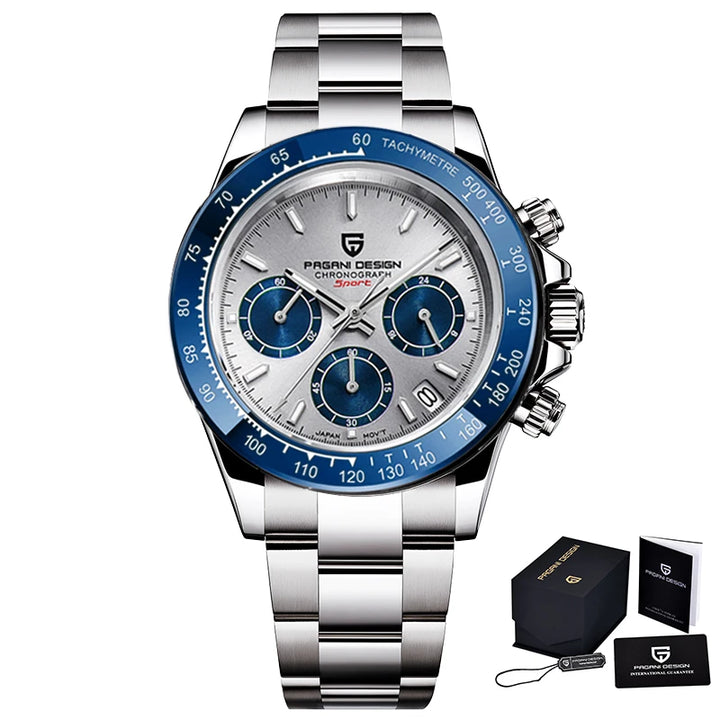 PAGANI DESIGN New 2024 Quartz Men's Watches Business Watch Mens Watches Top Brand Luxury Watch Men Chronograph VK63 Waterproof