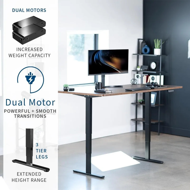 Electric 71"x36" Rustic Sit-Stand Desk