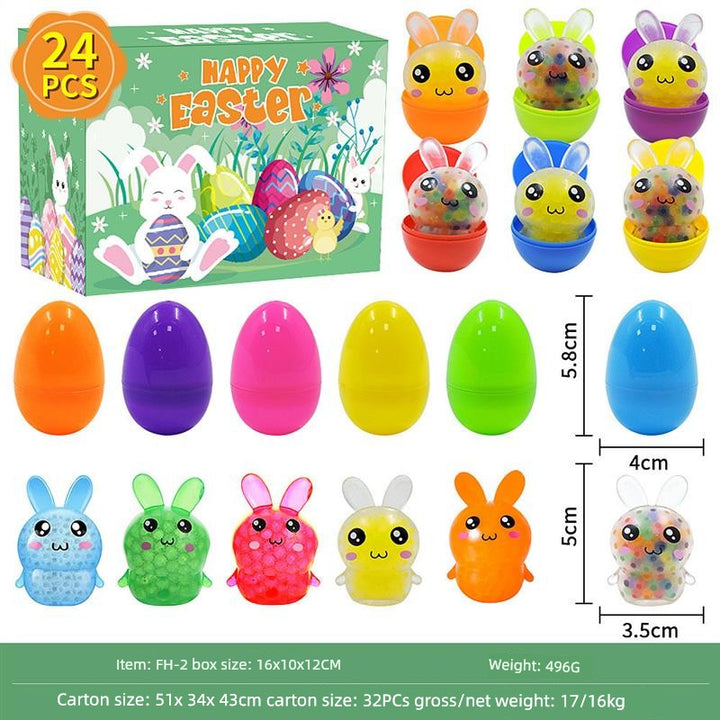 Children's Day Easter Egg Kids Building Blocks Blind Box Cartoon Rabbit Decompression Color Film Puzzle Egg Engineering Car Toys