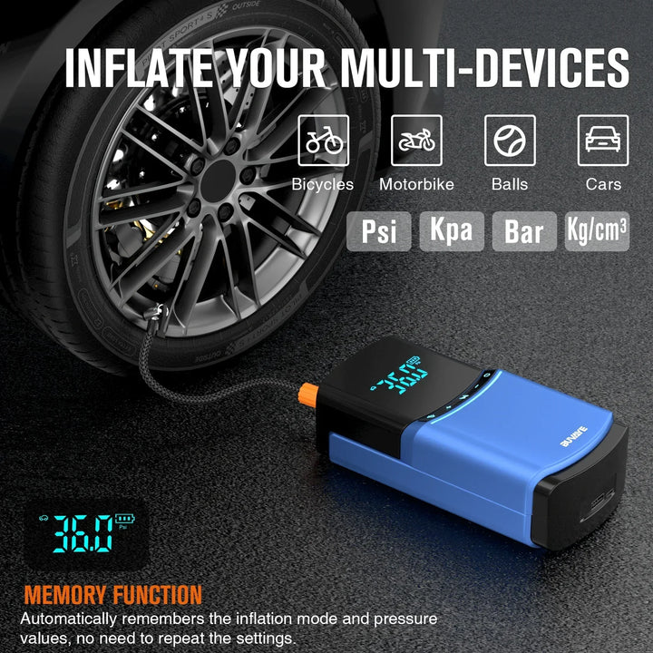 BUVAYE Car Jump Starter Air Pump 150PSI 2000A Jump Starter car battery starter Power Bank 150PSI Tire Compressor Powerbank