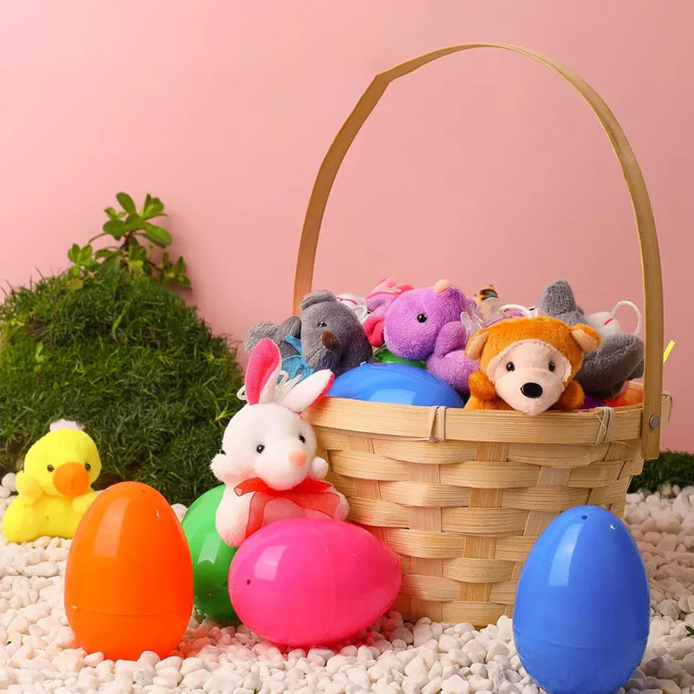 24 Pack Prefilled Easter Eggs Mini Plush Animal Toys Surprise Easter Eggs Kids Easter Egg Hunt Game Party Favors Birthday Gifts