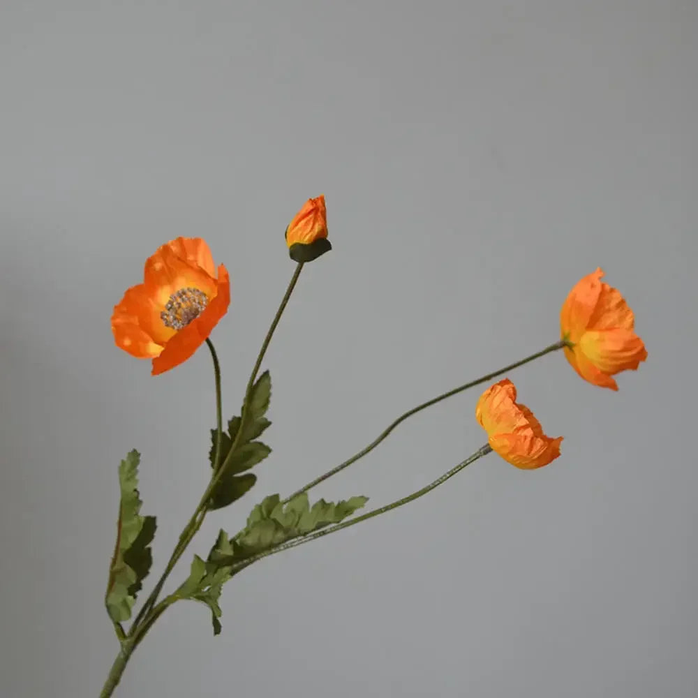 Artificial Silk Poppy Flowers Bouquet