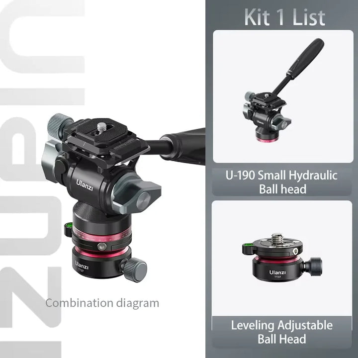 Ulanzi U-190 U190 Panoramic Tripod Head Hydraulic Fluid Video Damping Head For Tripod Monopod DSLR Camera Holder Stand Mobile