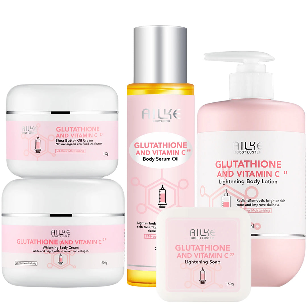 AILKE Whitening Skin Care Set, With Glutathion Vitamin C, Brighter Smoother Skin, Reduce Dark Spots, Clean Skin, Moisturizing