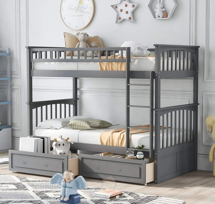 Full Over Full Wood Bunk Bed