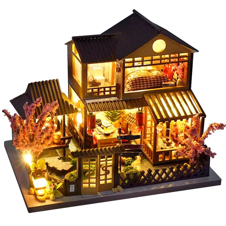 CUTEBEE Bookstore Book Nook with Light DIY Miniature Wooden Dollhouse for Decor Gift Bookshelf Insert Kit 3D Puzzle