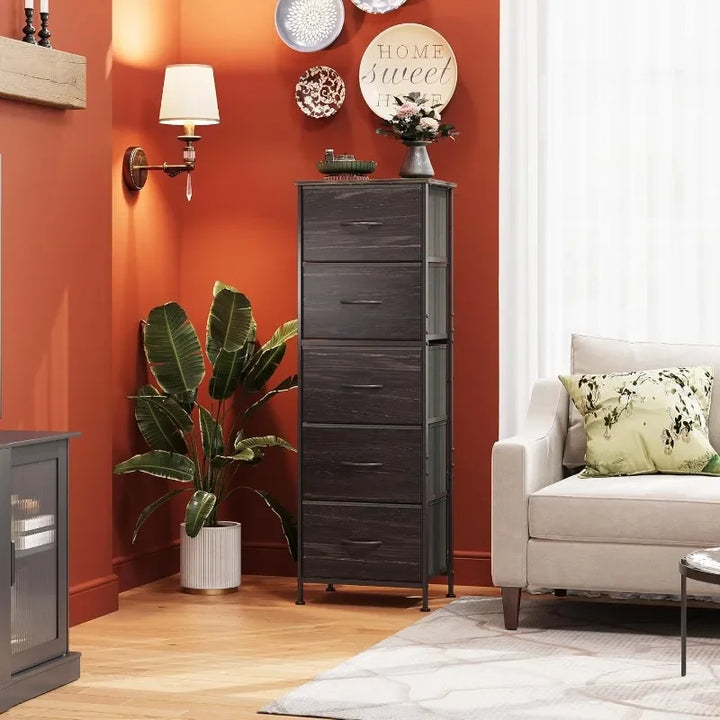 Tall Dresser with Steel Frame