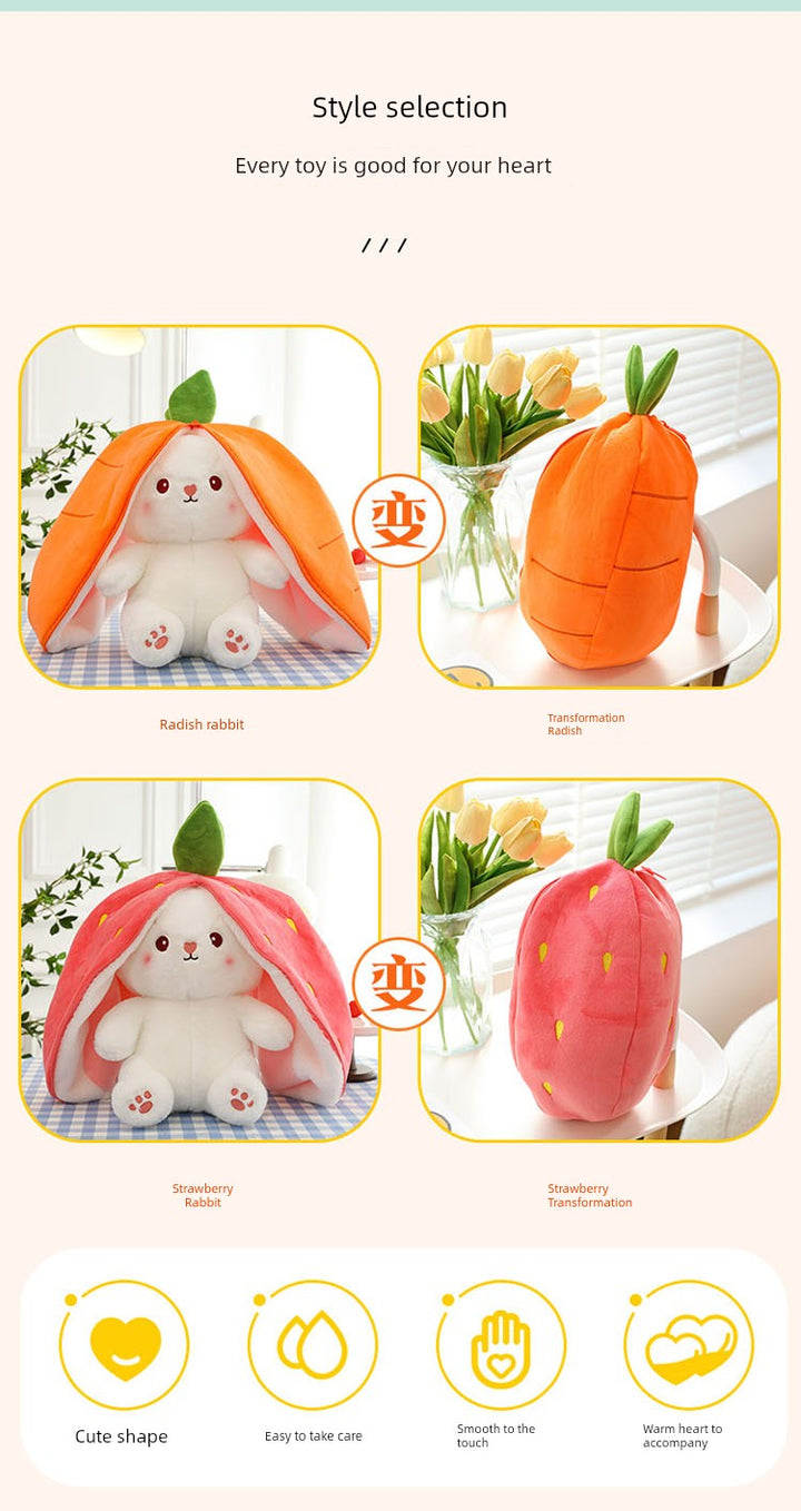 Internet Celebrity Transformed Fruit Plush Toys Strawberry Rabbit
