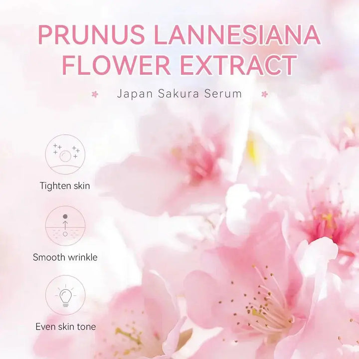 Sakura Whitening Face Serum Fade Fine Lines Anti Aging Tighten Pores Improve Melanin Pigment Dull Moisturizer Brighten Skin Care