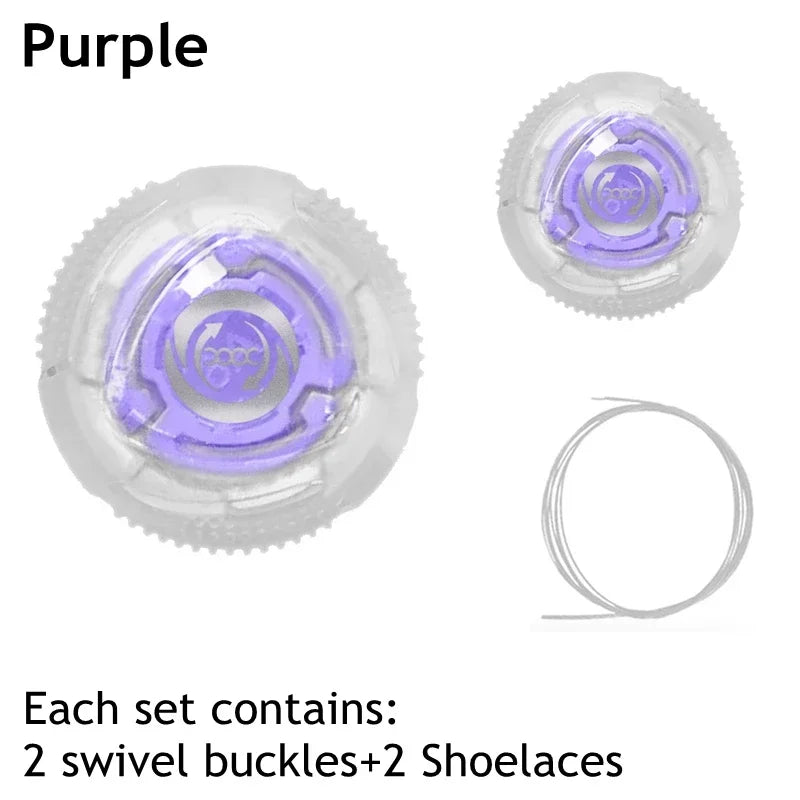 1 Pair Metal Wire Swivel Automatic Buckle Shoelaec No Tie Shoe Laces Quick Lock Shoestrings Women Man Shoelaces for Sneaker New