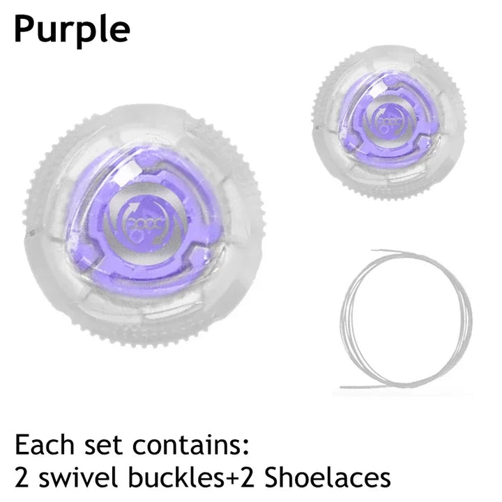 1 Pair Metal Wire Swivel Automatic Buckle Shoelaec No Tie Shoe Laces Quick Lock Shoestrings Women Man Shoelaces for Sneaker New