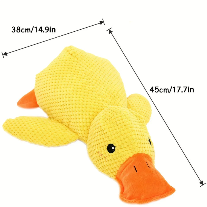 1pc Large Duck Design Pet Grinding Teeth Squeaky Plush Toy, Durable Chew Toy For Dog Interactive Suppl