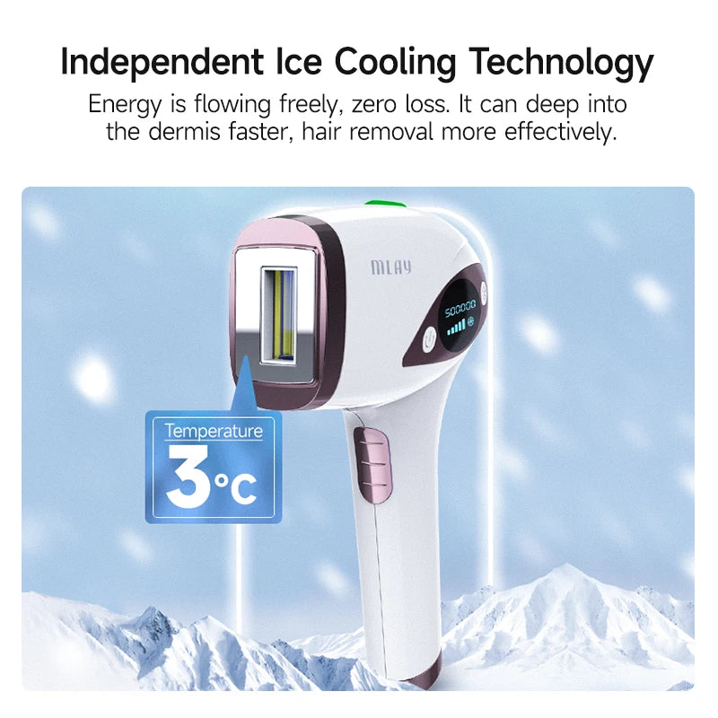 MLAY T4 IPL Laser Hair Removal Machine Ice Cool Permanent Face Body Bikini Epilator With 500000 Shots For Women Men Home Use