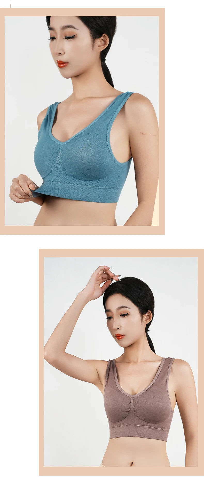 Women Breathable Sports Bra Absorb Sweat Shockproof Padded Gym Running Fitness Double Layer Seamless Yoga Sports Bras Underwear