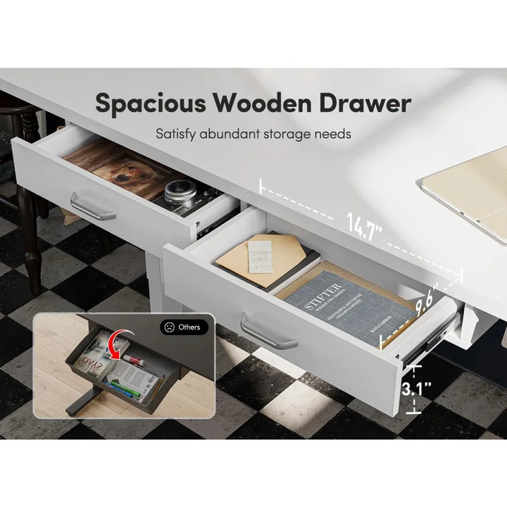 Adjustable Standing Desk with Drawers