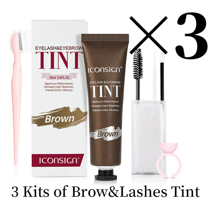 ICONSIGN Lashes Eyebrow Tint Kit Professional Fast Perming Dye Brow Mascara Tattoo Cream Waterproof Long Lasting 60 to 90 Days