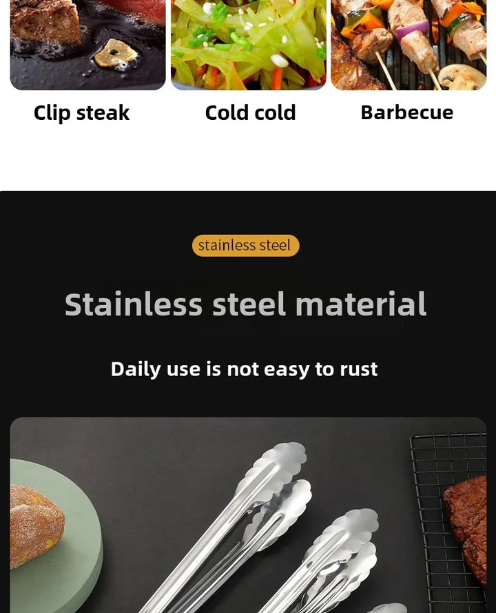 Bbq Hot Clamp Stainless Steel Plum Multifunctional Clamp Outdoor BBQ BBQ Accessories Bbq Kitchen Restaurant Bar Home Garden