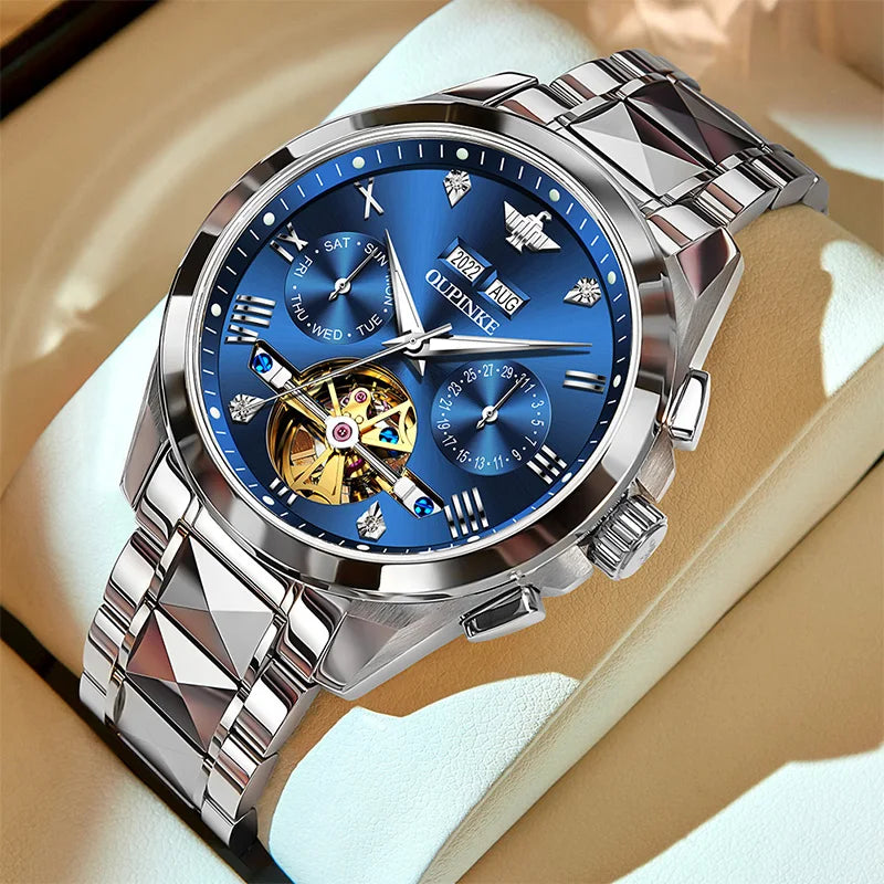 OUPINKE Automatic Mechanical Watch for Men 50M Waterproof Sapphire Mirror Luxury High Level Wristwtch