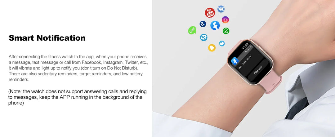 Smart Watch, Fitness Tracker Watch for Men Women, 1.69'' Touch Smartwatch Fitness Watch with Pedometer/Sleep Monitor.