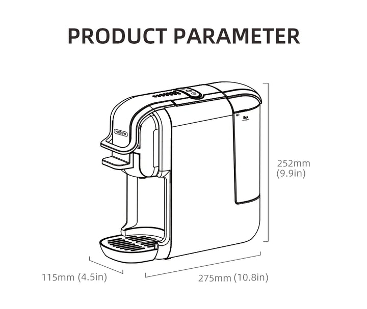 HiBREW Multiple Capsule Coffee Machine, Hot/Cold Dolce Gusto Milk Nespresso Capsule ESE Pod Ground Coffee Cafeteria 20Bar 5 in 1