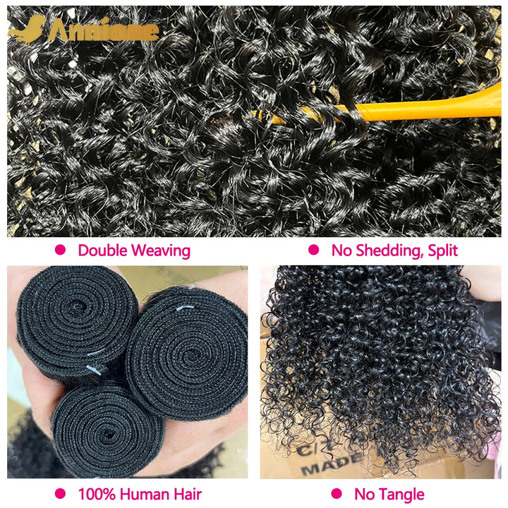 Curly Wave Bundles 26 inch Bundles Brazilian Hair Bundles Natural Black Color 1B 100% Human Hair Bundles Remy Hair Extensions