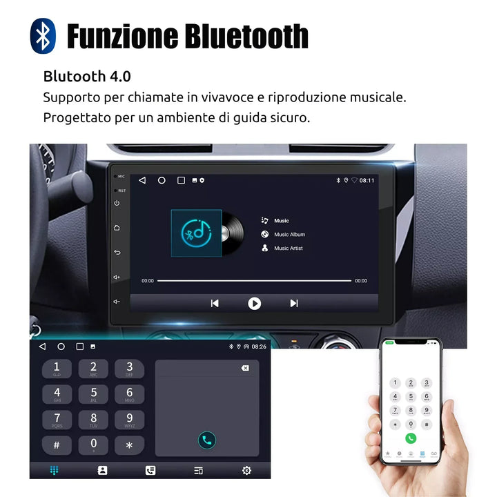 ESSGOO Car Stereo Radio Wireless CarPlay Android Auto 2 DIN 7" Car Stereo HD FM-Radio GPS Touch Screen Head Unit 4+64G DAB+AHD