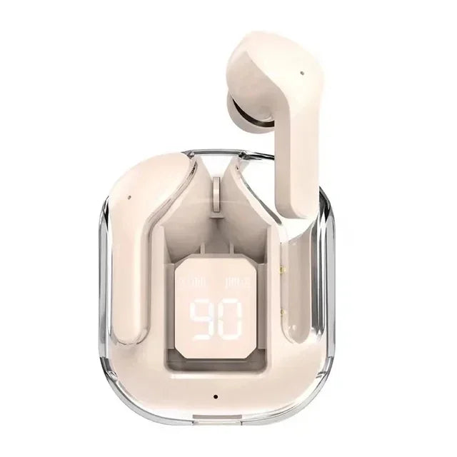 Original T2 Wireless Bluetooth Earphone Transparent HIFI Headphones LED Power Digital Display Stereo Sound Earphones for Xiaomi